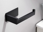 Suport pentru hârtie igienică negru mat, fără găurire, din oțel modern, pentru toaletă