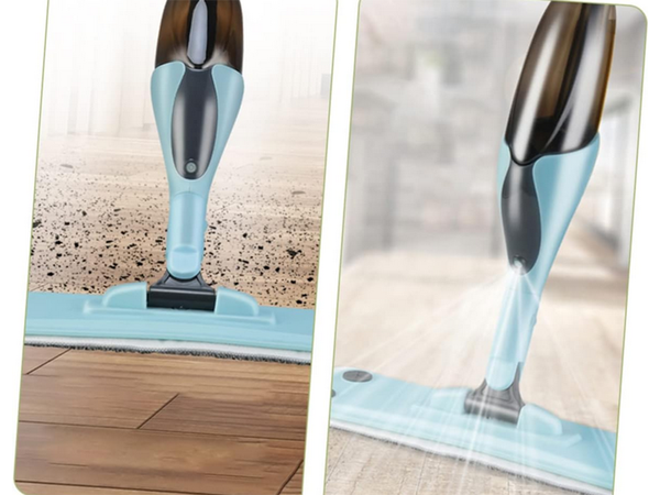 Flat mop with sprayer rolling solid spray 3x microfibra coats