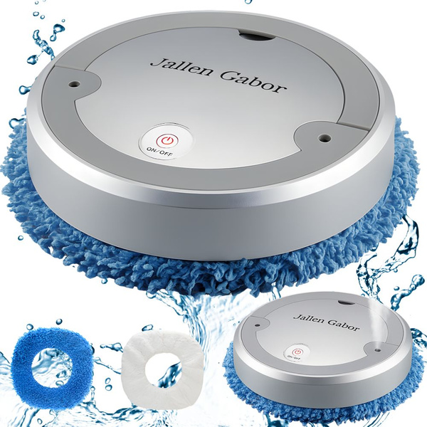 Automatický bezdrôtový elektrický čistiaci mop robot, strieborný