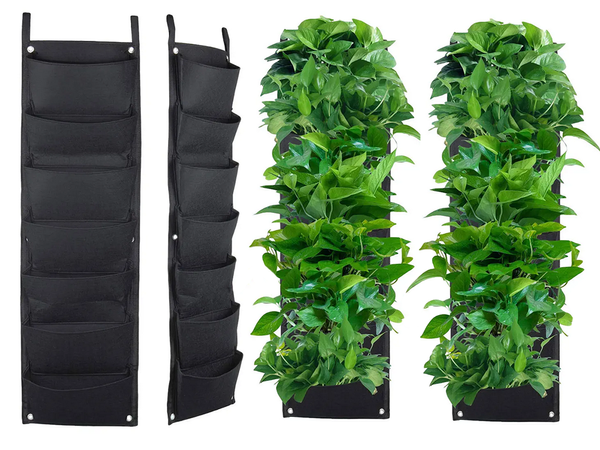 Sac à plantes vertical en feutre 7 poches pour la décoration des semis