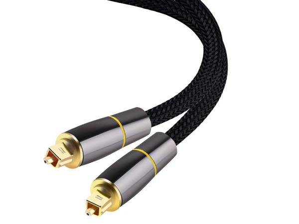 Optický kabel 2m opletený toslink digitální hq pozlacené svorky