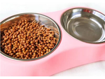 Double bowl for dog cat metal 2 bowls buffet