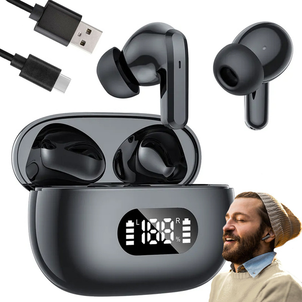 Беспроводные наушники-вкладыши bluetooth с зарядным кейсом и микрофоном
