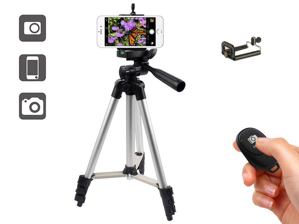 Tripod remote control bluetooth phone holder