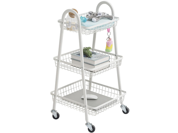 Raft bucătărie baie cabinet pe roți metal rack trei niveluri 3