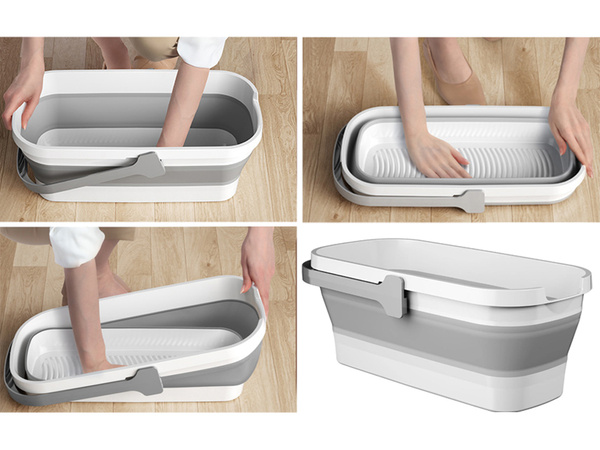 Bol plegable de silicona cesto grande para la ropa compacto de viaje 10l