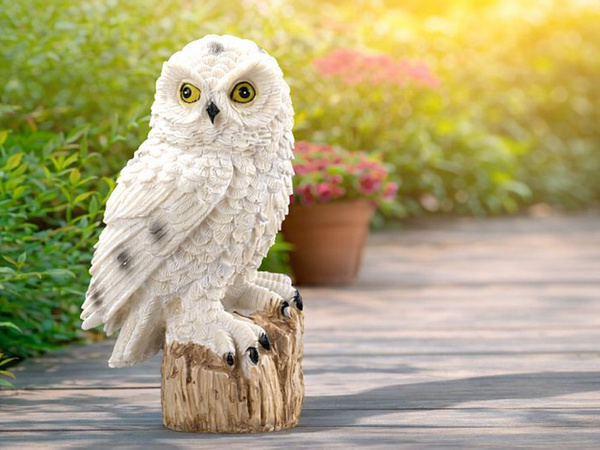 SOLAR LED LAMP OWL GARDEN LARGE STAKE-IN LAMP GARDEN DECORATION