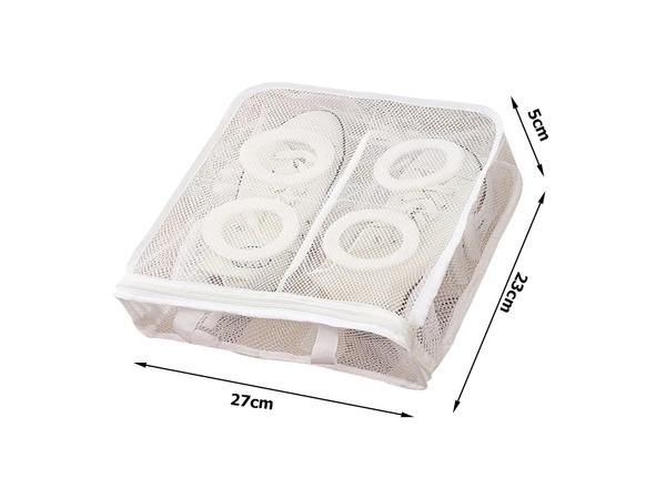 Mesh pouch for washing children's shoes with zipper capacious