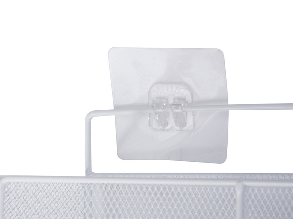 AKASZTÓS KOSÁR FÉM SZERVEZŐ AKASZTÓS POLC KONYHA FEHÉR