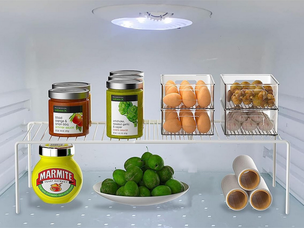 Metallregal in der breite verstellbar erweiterbar für küchenorganizer weiss