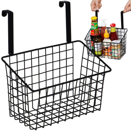 Basket metal door-hung organiser kitchen hanging shelf