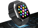 Smartwatch naiste meeste kummipaelaga spordikell Bluetooth kõned must