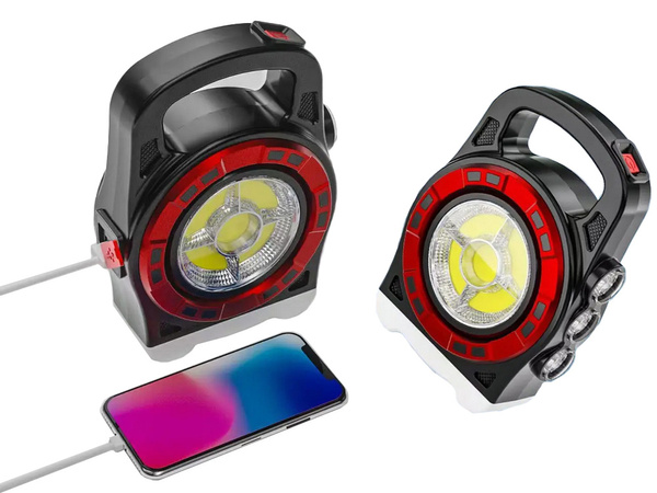 Torche solaire lumière led rechargeable portable powerbank réflecteur
