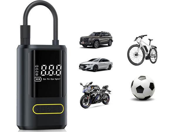 Električna kolesarska pumpa za kolesa in avtomobile kompresor torch 10bar lcd