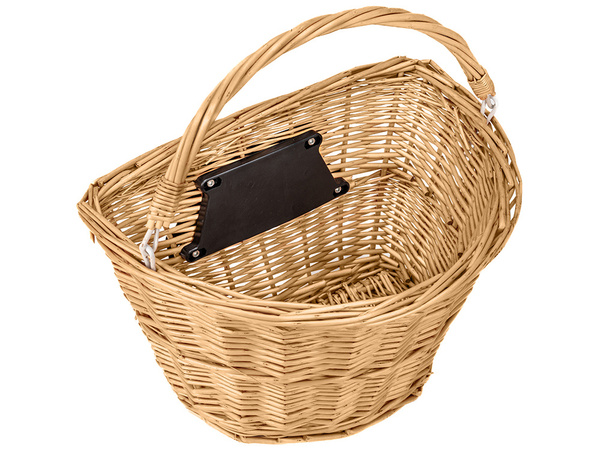 Large bicycle basket wicker bicycle basket click on handlebars roomy