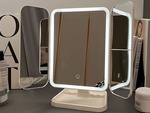Miroir de maquillage led miroir de maquillage pliant lumineux usb 3 couleurs