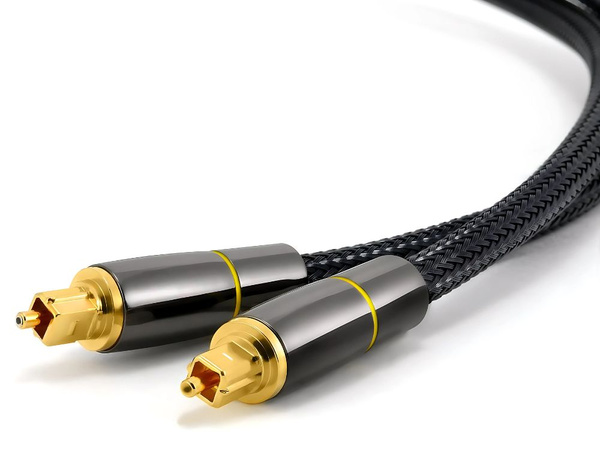 Optisches kabel 2m geflochten toslink digital hq vergoldete anschlüsse