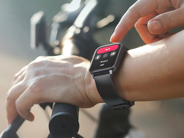 Inteligentné hodinky pre ženy a mužov s gumovým remienkom, športové, Bluetooth, volania, ružové