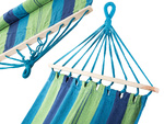 Garden hammock reinforced striped coloured wood rocker swing 200 x 80