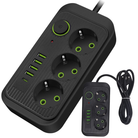 3 mufe de alimentare 3 mufe 250v 2m 4x usb 1x ucb-c