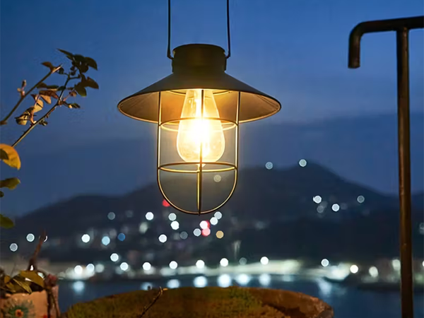SOLAR HANGING LAMP WITH TWILIGHT SENSOR, WATERPROOF, VINTAGE GARDEN