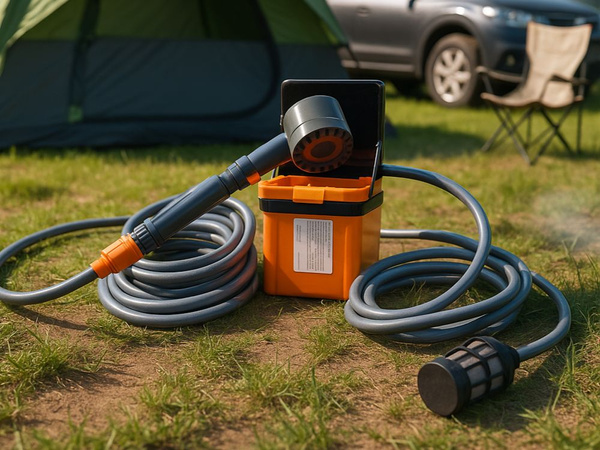 Portable electric tourist shower usb pump camping car