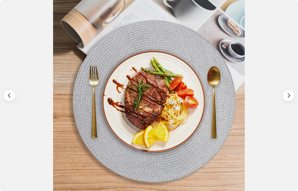 Salvamanteles redondo para mesa de cocina salvamanteles trenzado gris