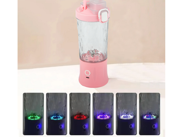 Hordozható USB-s, vezeték nélküli smoothie-keverő, jégaprító, rózsaszín