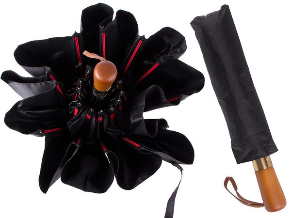 Dáždnik skladací dáždnik automatický čierny unisex elegantný veľký decentný