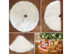 Tapis de sapin de noël blanc en fourrure 90 cm rond