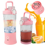Smuuti blender, kaasaskantav, juhtmeta, jääpurustaja, roosa
