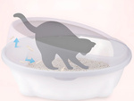 Open litter tray large solid with paddle and high rim
