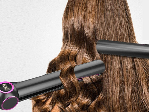 Plancha de pelo rizador cerámico 2en1 lcd