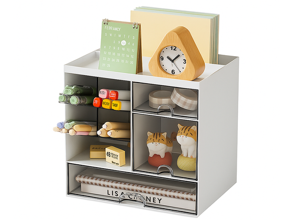 Cabinet organiser desk organiser shelves for cosmetics small items drawers