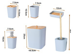 Set de baño cepillo de baño wc dispensador de jabón cestilla de bambú 5
