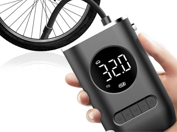 Batteriepumpe für fahrrad auto elektrischer kompressor 10 bar lcd