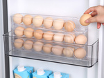 Container egg box fridge organiser for 14pcs egg tray