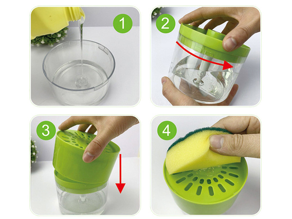 Dispensador de líquido lavavajillas dispensador de esponjas