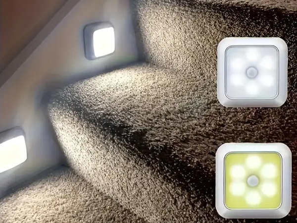 Self-adhesive motion detector staircase night light led