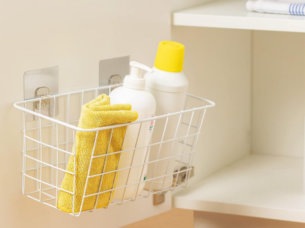 Agățat coș metal organizator agățat raft alb puternic