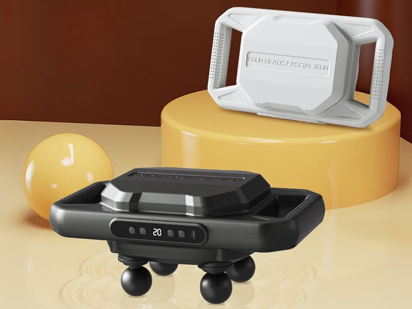 Kraftvolles körper-massagegerät 4 köpfe 20 stufen der stärke + 6 pulsmodi usb