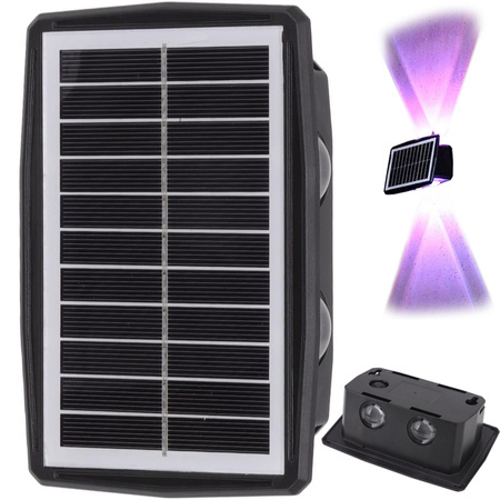 Solar led façade lamp with dusk sensor wall-mounted wall lamp