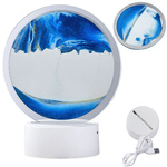 Homoklámpa 3d mozgó dinamikus homok dekoratív asztali usb led rgb