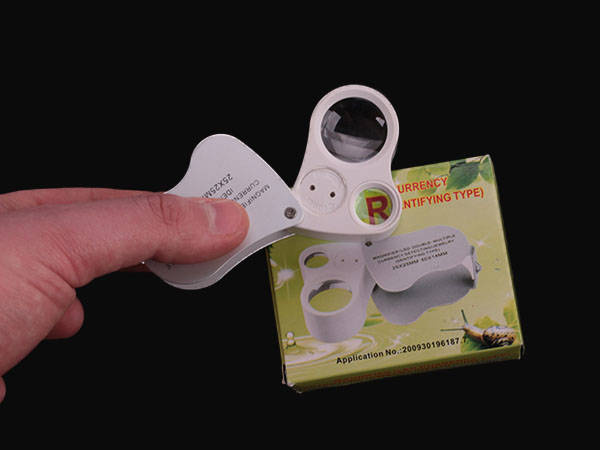 Led jewellery folding loupe uv 25x 50