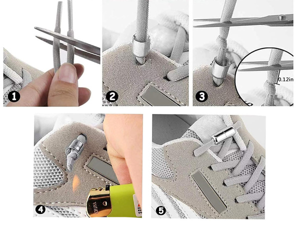 Sznurówki bez wiązania do butów obuwia elastyczne gumowe sznurowadła 100cm