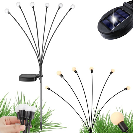 SOLÁRNÍ ZAHRADNÍ SVÍTIDLA KULIČKY 2 KUSY PO 6 LED SVÍTIDLECH DÉLKA 70 CM