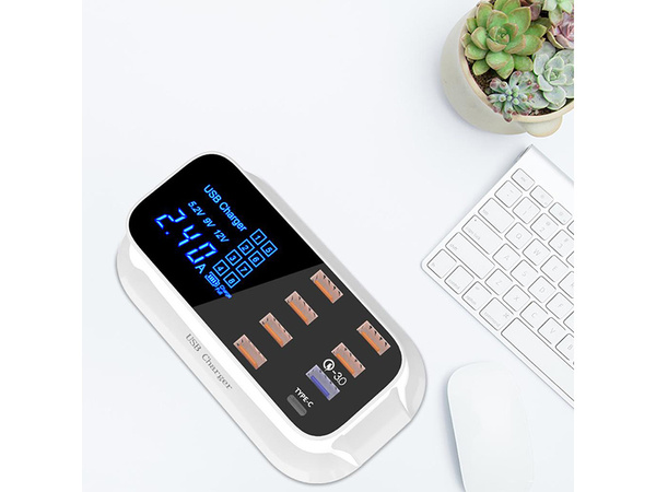 Cargador de teléfono 8 x usb qc 3.0 tipo c