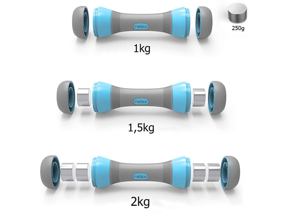 Fitness gantere reglabile 2 x 2 kg set de 2 bucăți greutate reglabilă