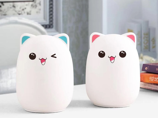 Led nachtlicht für kinder rgb cat touch