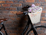 Large wicker bicycle basket click handlebar basket with insert